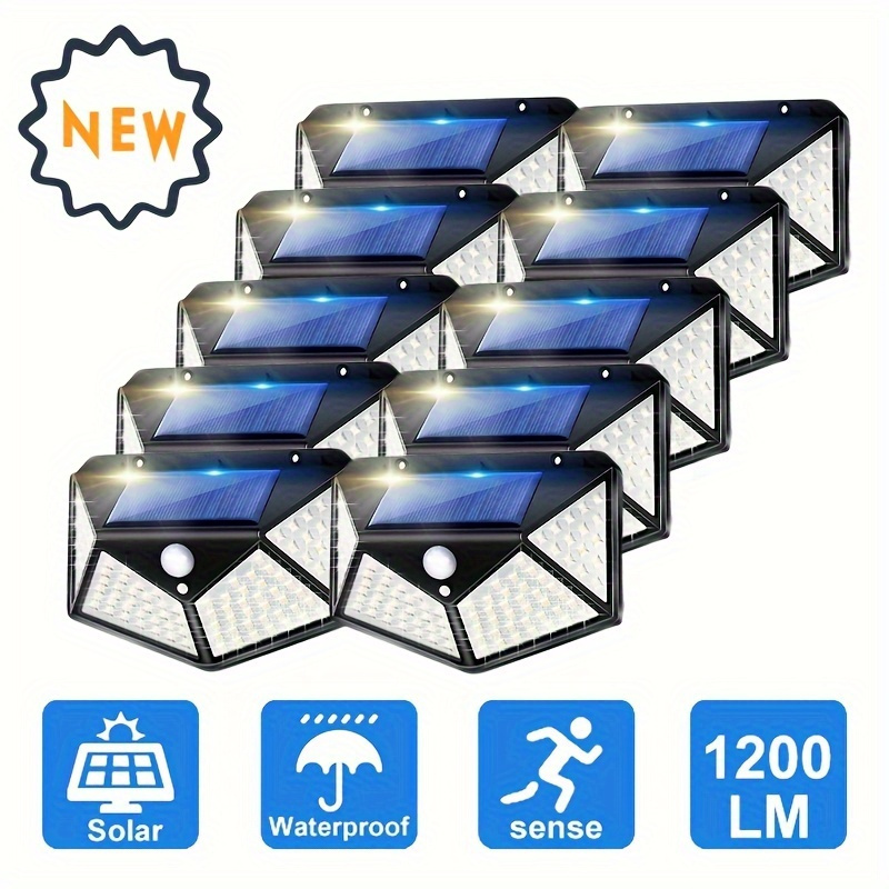 

6pcs/10pcs Solar Interaction Wall Lamp Outdoor, Four-sided Lighting With Motion Sensor, Waterproof Sunlight For Yard Garden Lawn Patio Courtyard Fences Driveway Pathway Decoration