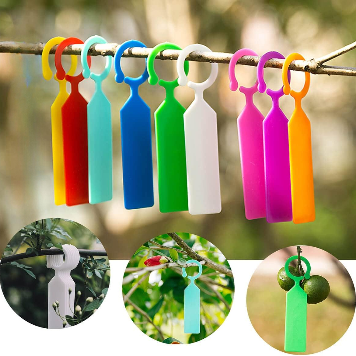 

100pcs Thick Plastic Plant Labels Garden Waterproof Plant Tree Tags Color Hanging Plant Markers For Plants, Potted Plants, Nurseries, Trees, Gardening