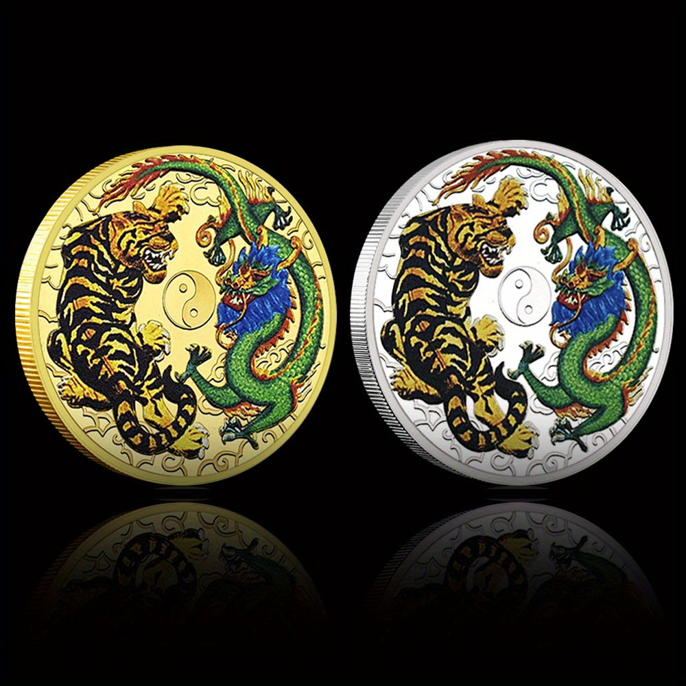 16 tipos de monedas chinas con dragones, monedas coleccionables de 45mm,  medalla conmemorativa de la suerte, recuerdo chapado en oro para decoración  Feng Shui - AliExpress