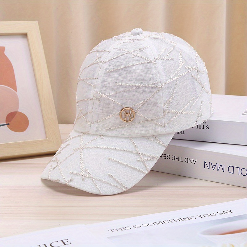 E-shop Damens Baseballcaps mit Buchstaben – Atmungsaktive Sonnenhüte für Frühling und Herbst, schlichte und modische Freizeitkappen
