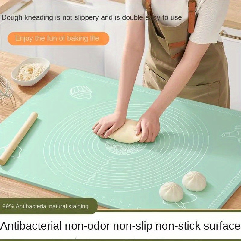Tapis de cuisson en silicone extra large pour le laminage de pâtisserie  avec mesures Tapis de rouleau de pâtisserie, tapis de cuisson en silicone  antiadhésif réutilisable (rose)