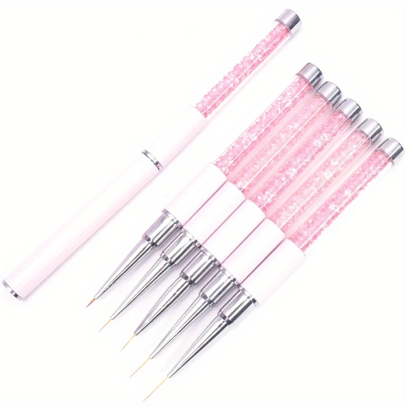 

Nail Art Brushes Set For Acrylic Uv Gel Extension, 3d Design Drawing Manicure Tools, Stripe Flower Painting Drawing Pen, Unscented - Pink