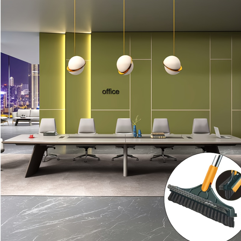 1pc Adjustable Long Handle Cleaning Brush with Angled Bristles & Built-In Glass Cleaner - Ideal for Bathroom & WC, Perfect for Hotels and Commercial Use, Bathroom Cleaning Tools