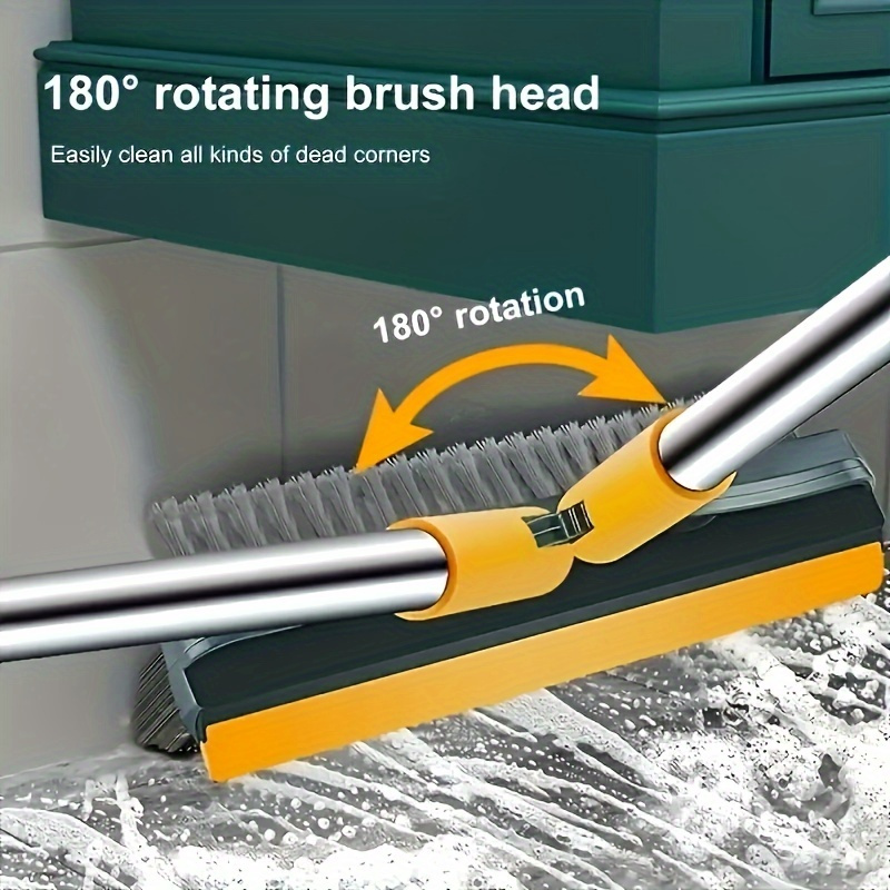 1pc Adjustable Long Handle Cleaning Brush with Angled Bristles & Built-In Glass Cleaner - Ideal for Bathroom & WC, Perfect for Hotels and Commercial Use, Bathroom Cleaning Tools