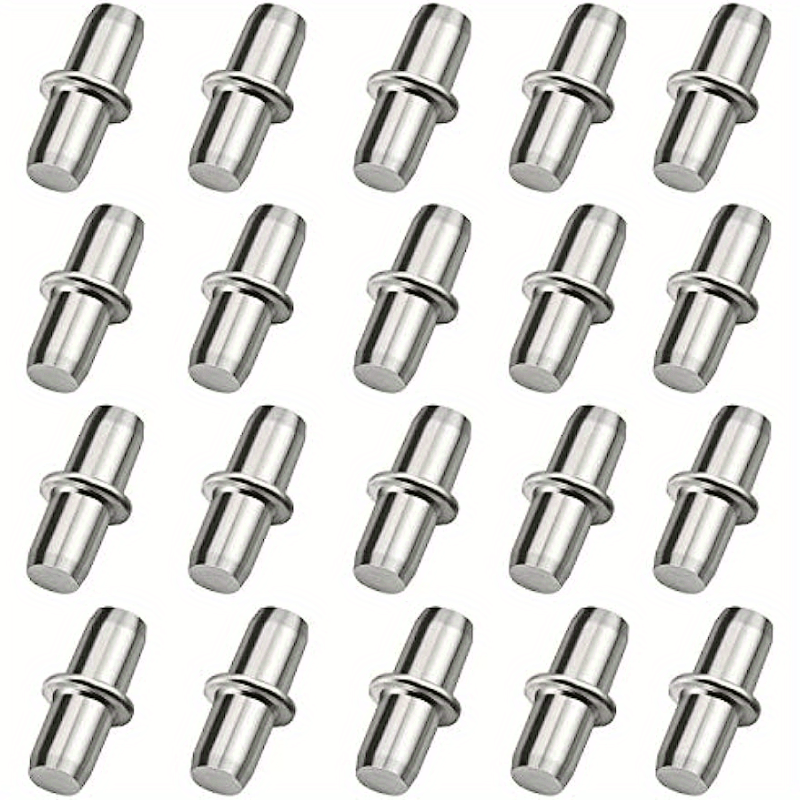 E-shop 20 Stück vernickelte 5mm Regalhalterungen – Langlebige Metall-Möbelstützen mit Schrauben, und langlebig für Regale, Schränke und