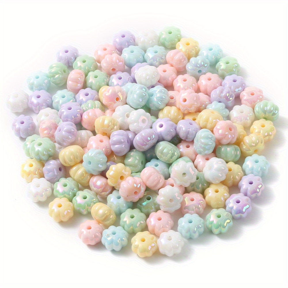 30pcs Ab Color Mixed Acrylic Lantern Flower-shaped Beads For Stringing Bracelets And Jewelry, Assorted Colors