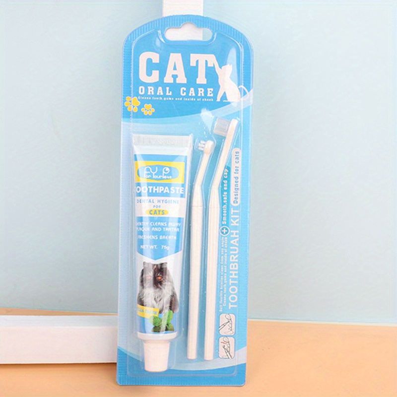 

Pet Toothbrush Toothpaste Set, 360 Degree Cat Toothbrush For Pet Oral Cleaning