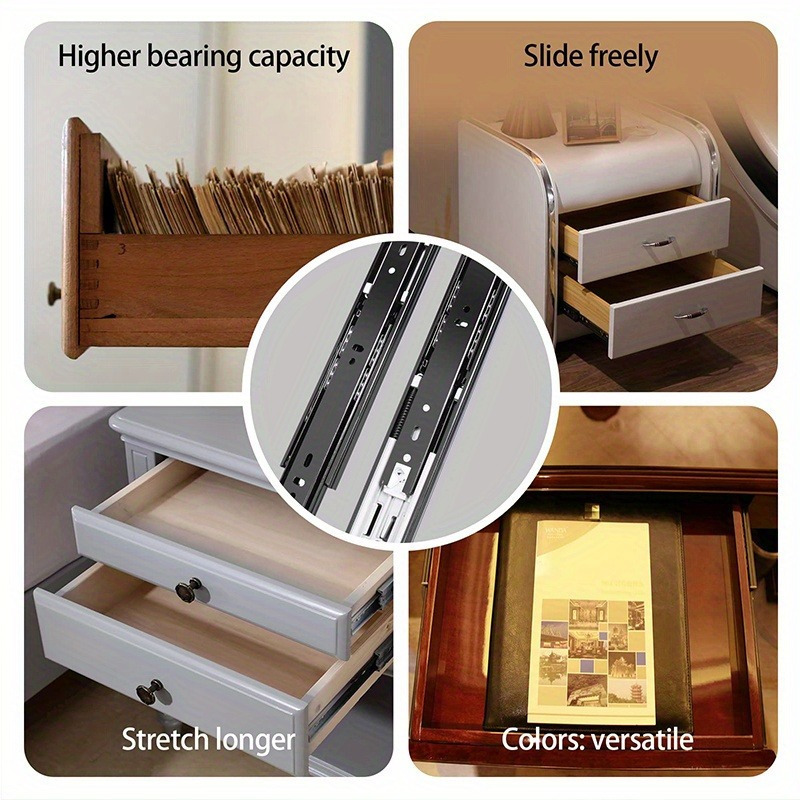 16" Slides, Ball Bearing, Side Mount 100 Lb Drawer Slides, Economy Full