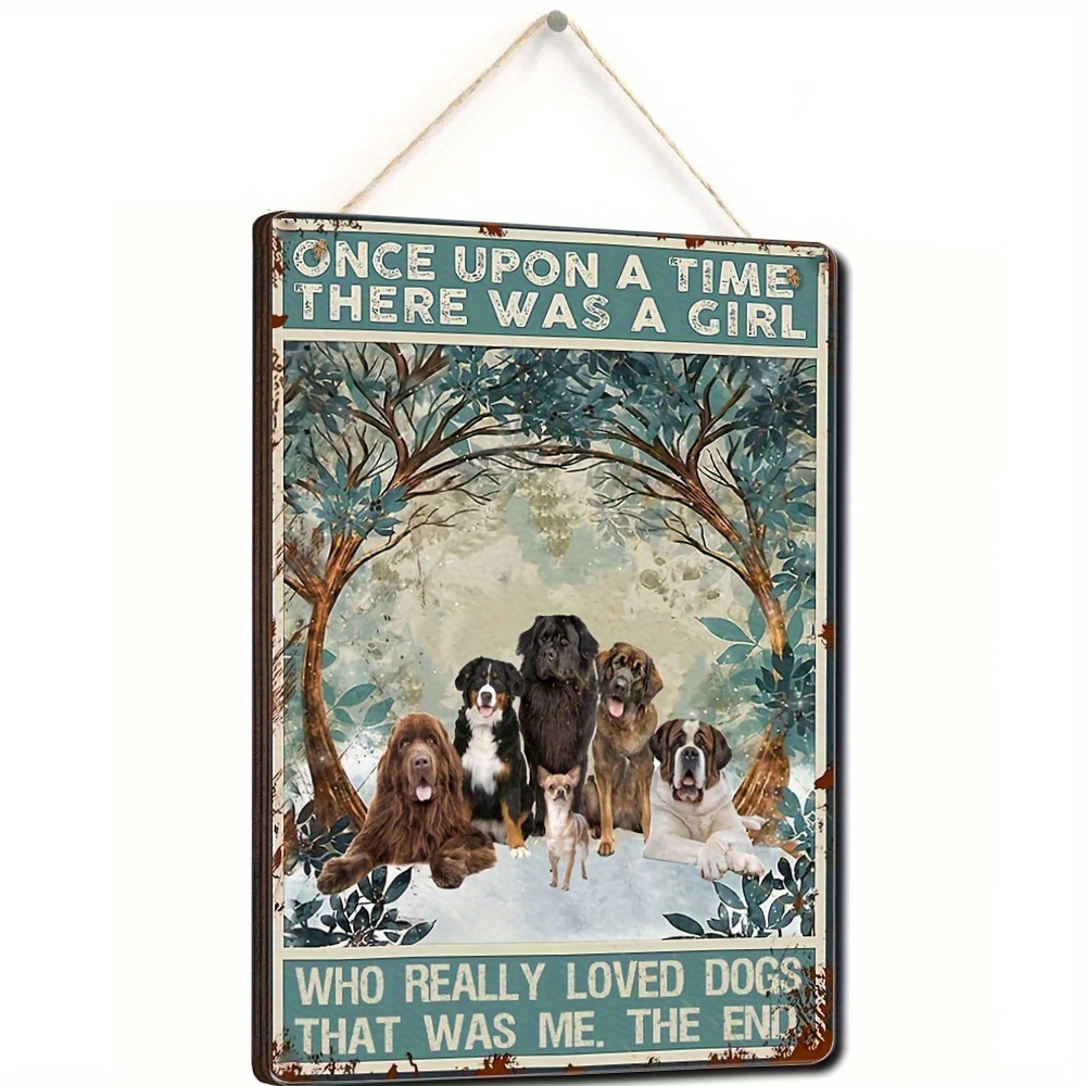 Upon A Time A Girl Really Loved Dogs Wall Art Decor Home - Temu