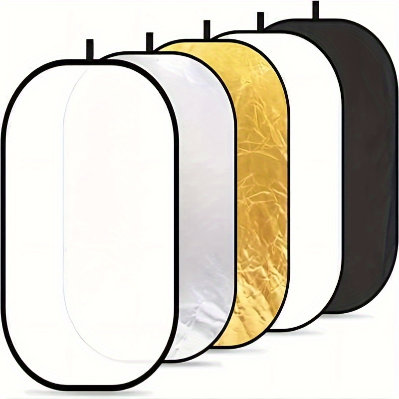 

35"x47"/90x120cm/24"x35"/60x90cm Light Reflectors For Photography, Portable 5 In 1 Collapsible Multi Disc With Bag - Translucent, Silver, Golden, Black, White Diffuser For Studio And Outdoor Lighting