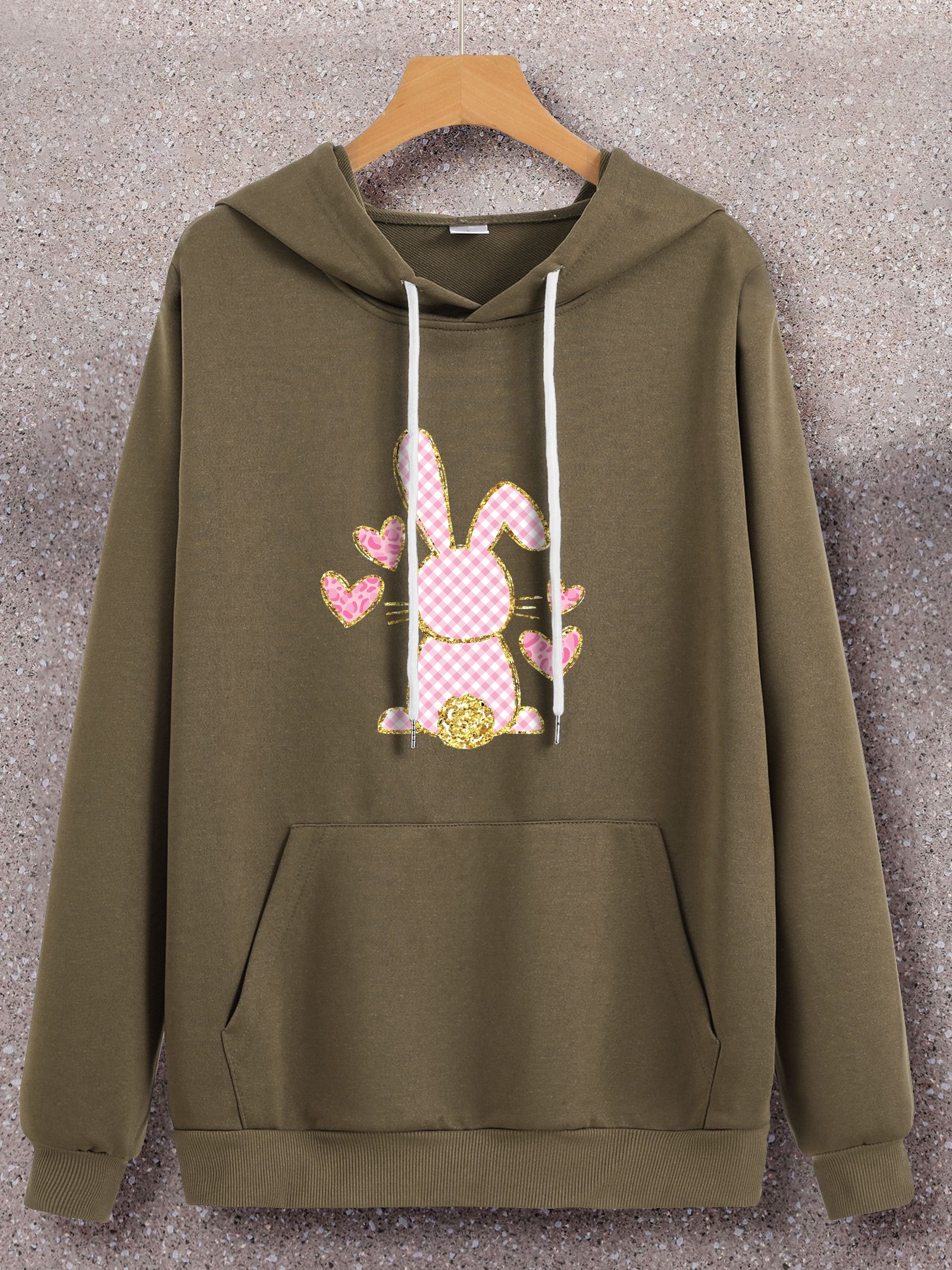 Rabbit Pattern Print Hooded Sweatshirt Personalized Hoodies Temu Canada