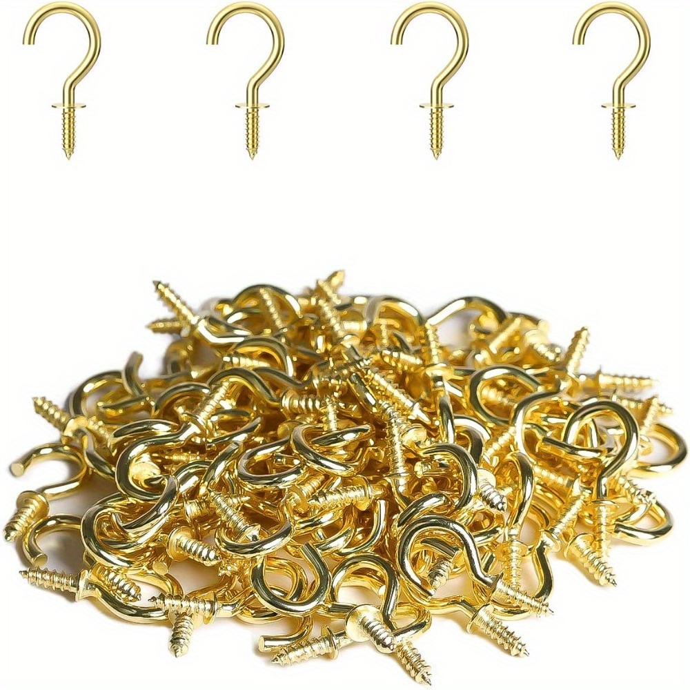 Small Screw Hooks Gold Mini Screw In Jewelry Hooks Tiny - Temu