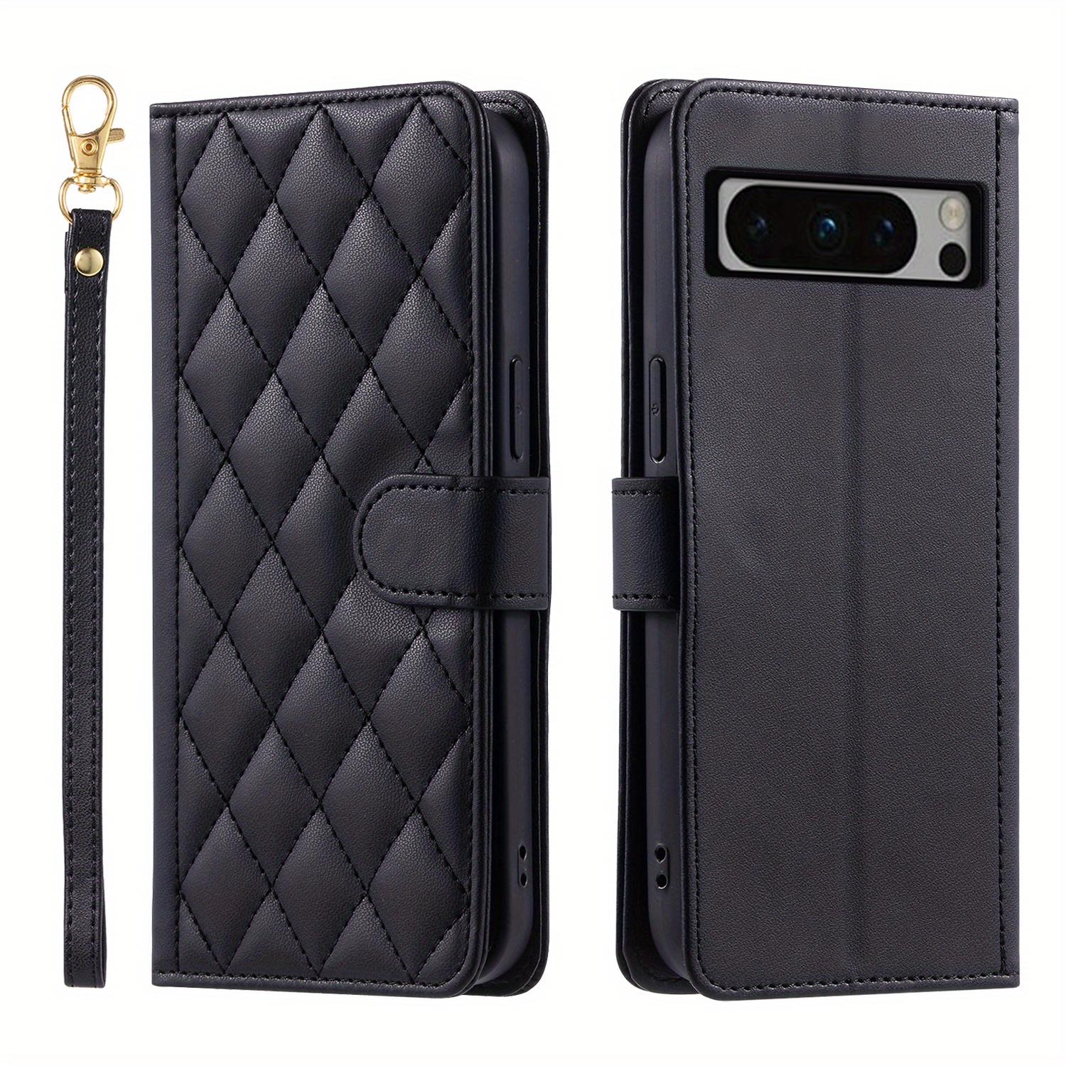 pu leather flip case for google pixel 8 7 pro 8a 7a 6a lanyard wallet card slot magnetic stand phone bag cover details 2