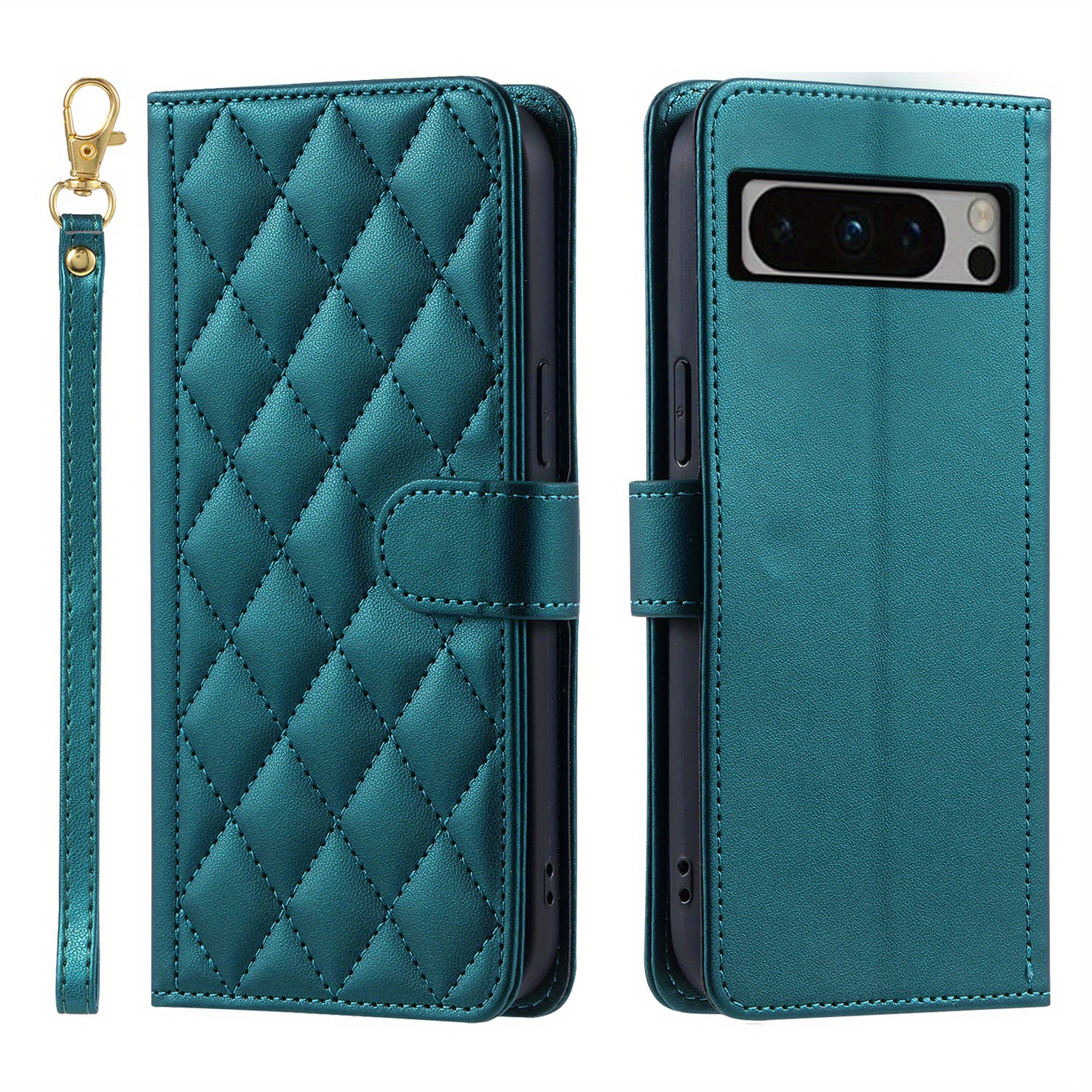 pu leather flip case for google pixel 8 7 pro 8a 7a 6a lanyard wallet card slot magnetic stand phone bag cover details 4