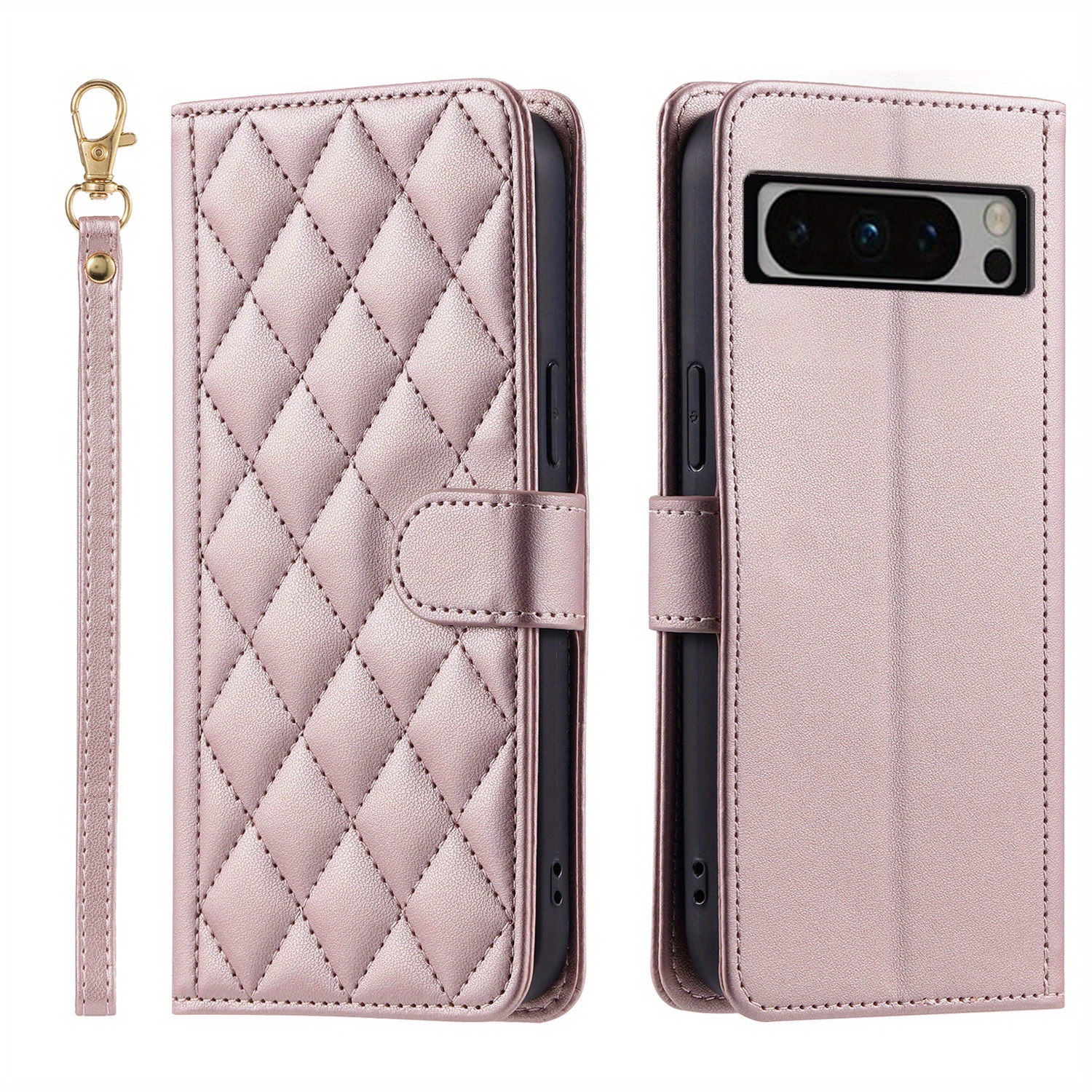 pu leather flip case for google pixel 8 7 pro 8a 7a 6a lanyard wallet card slot magnetic stand phone bag cover details 6