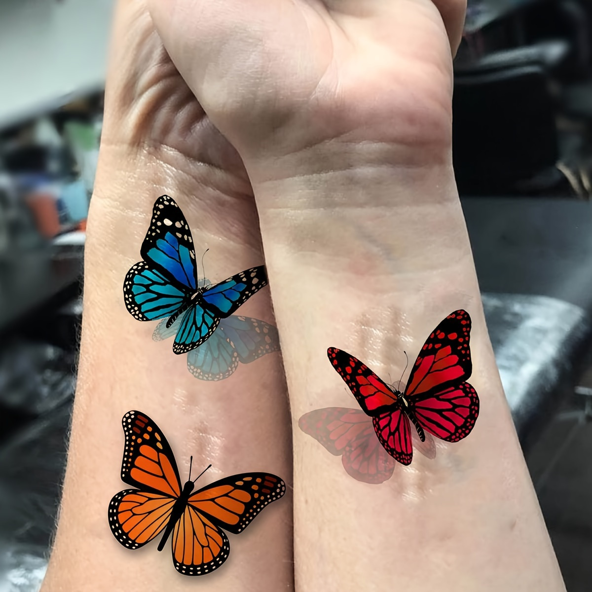 

81 Sheets Colorful Butterfly Temporary Tattoos Suitable For Women Watercolor 3d Butterfly Long Lasting Temporary Tattoo Stickers Suitable For Girls And Boys Realistic Lasting False Tattoos