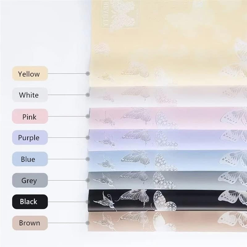 20 Hojas Papel Coreano Para Ramos Bouquet Floral Traslúcido Color Celeste