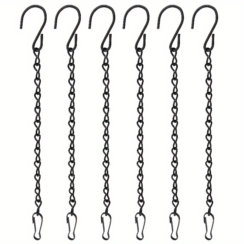 Hanging Chains, Black Metal Chain with Hooks for Planters, Bird Feeders (20  in, 6 Pack), PACK - Kroger