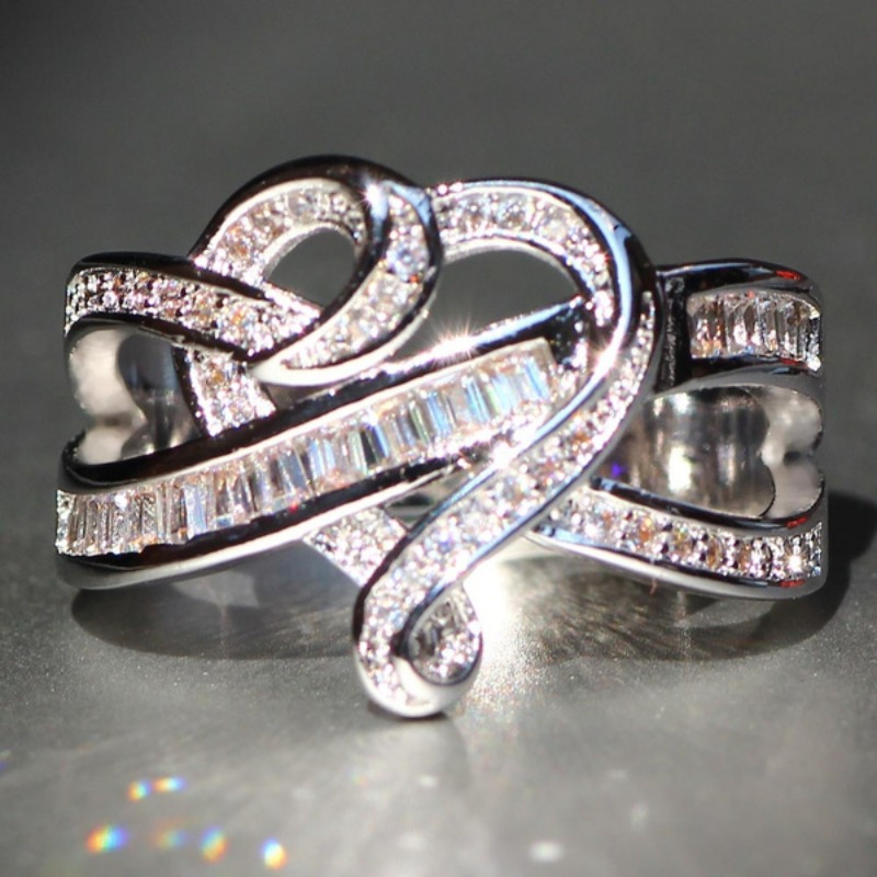 9pcs/set Fashionable Rhinestone & Leaf Decor Twist Design Ring For Women  For Daily Decoration