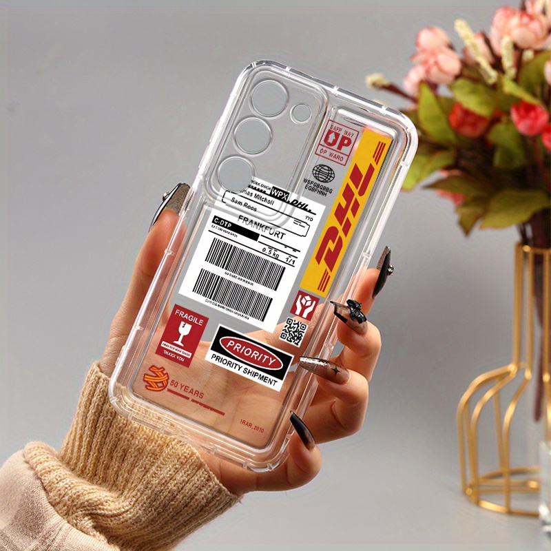 

Luxury Shockproof Transparent Case English Label Graphic Protective Phone Case For Samsung Galaxy S23 Ultra/s23+/s23/s22 Ultra 5g/s22+ 5g/s22 5g/s21 Ultra 5g, Gift For Birthday, Girlfriend, Boyfriend