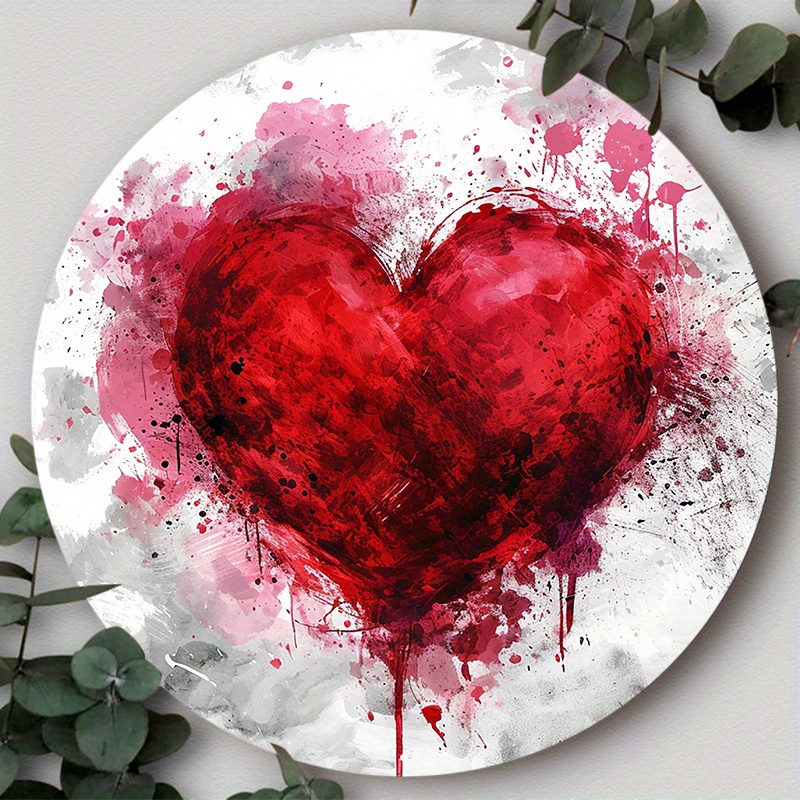 Valentine Hearts Wreath Sign Valentine Round Wreath Sign - Temu