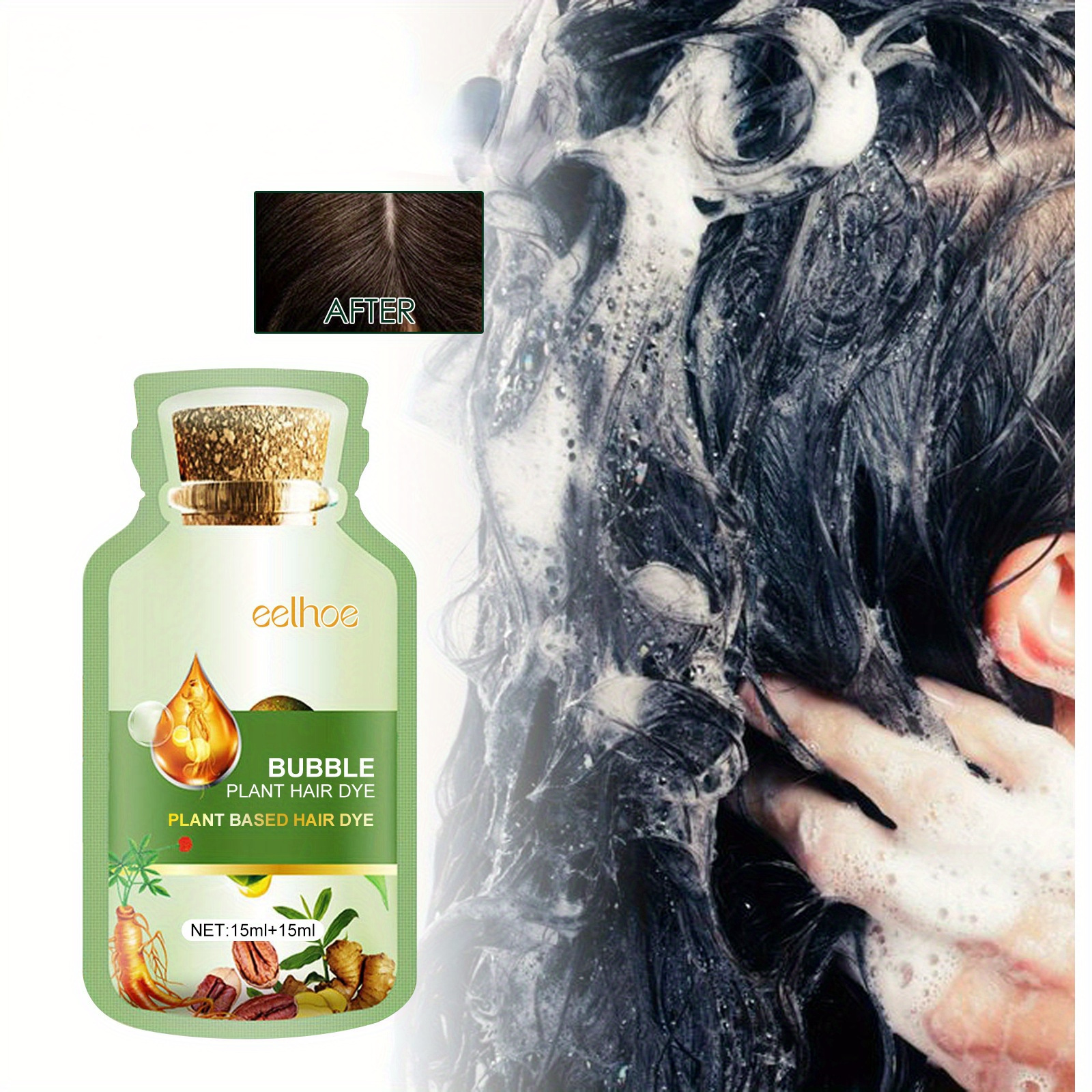 

Bubble Hairdressing Agent, Non-irritating, Plant Bubble Hair Dye Product For Women Men