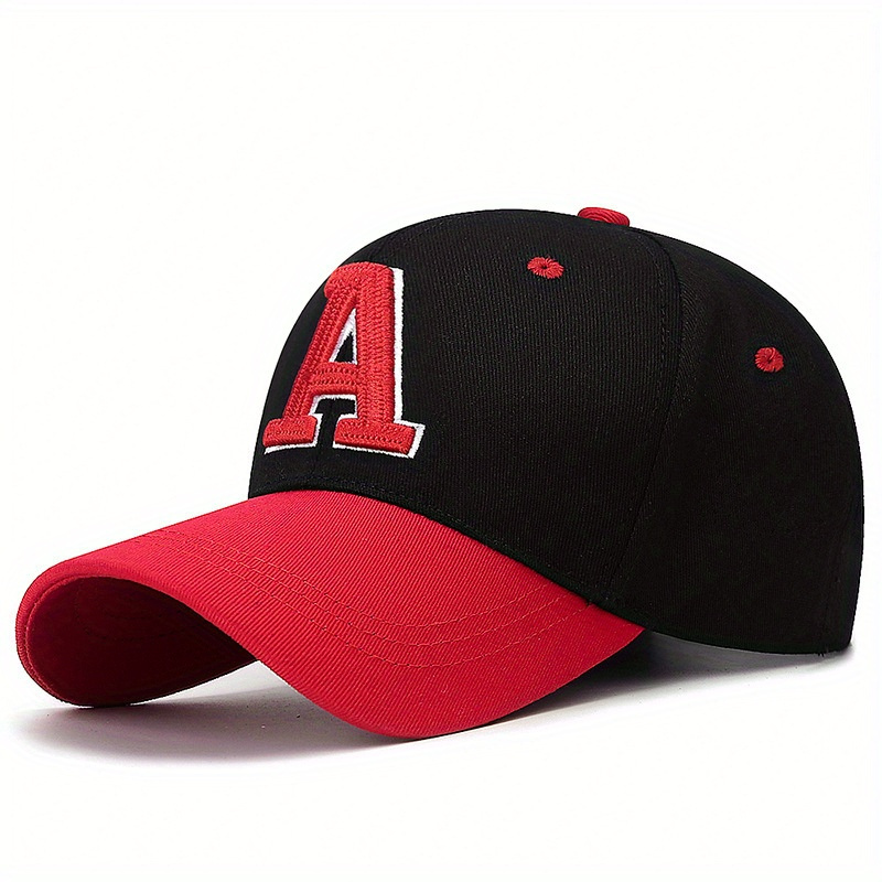 Red & Black Color Block Baseball Baseball Hat, Dad Hats Trendy Number 23 Letter A Embroidery Hat Lightweight Adjustable unisex Sports Hats for