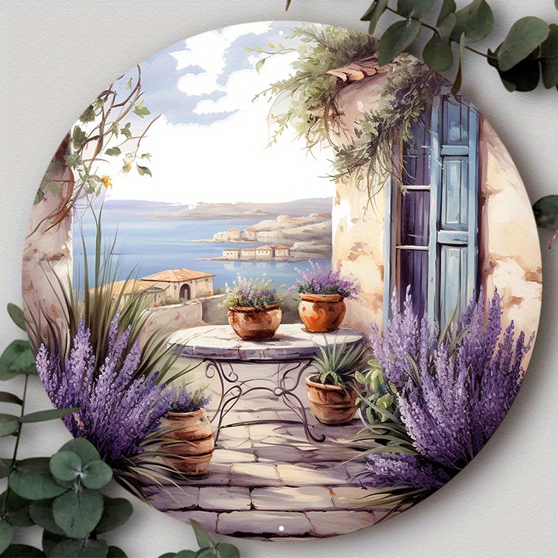 

1pc 8x8inch Aluminum Metal Sign, Vintage Garden Metal Sign, Flower Lavender Tin Sign Suitable For Various Scenarios