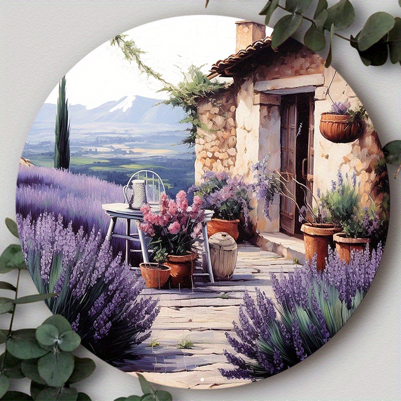 

1pc 20cm×20cm/8x8inch Aluminum Metal Sign Vintage Garden Metal Sign Flower Lavender Tin Sign Suitable For Various Scenarios