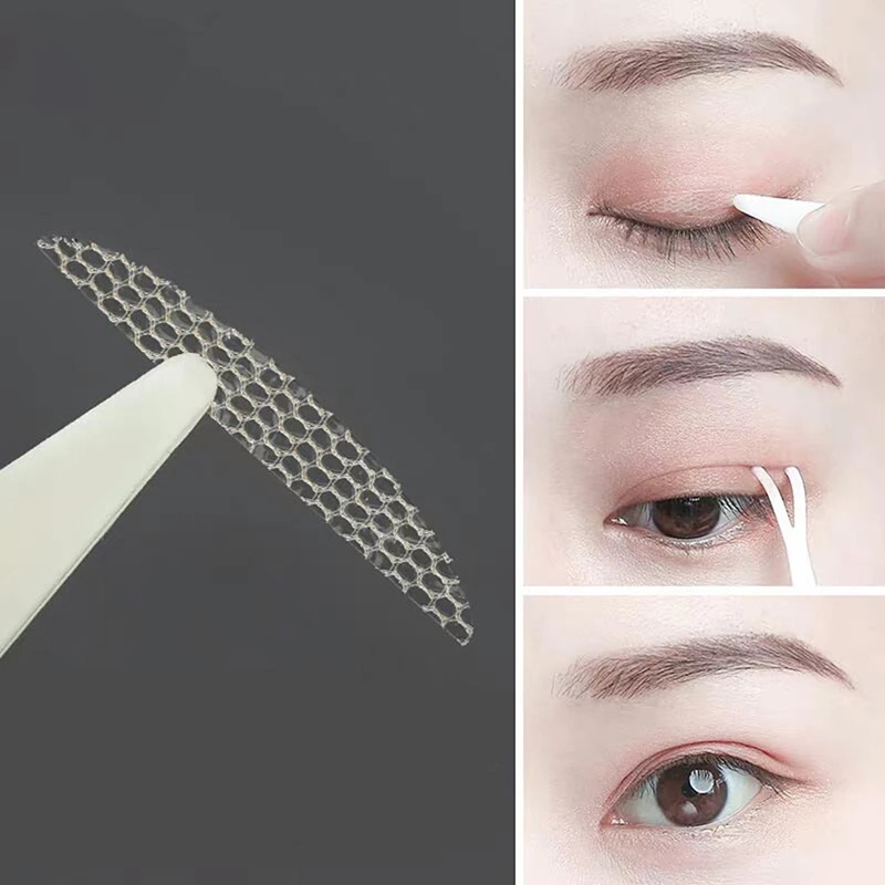 

200pcs Eyelid Tape Sticker Invisible Double Fold Eyelid Lace Paste Clear Beige Stripe Self-adhesive Natural Eye Tape Makeup Tool