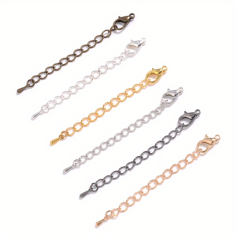 

20pcs 50/70mm With Lobster Clasp Water Drop Tail Chain Necklace Bracelet Extension Chain Copper Iron Extension Chain Diy Jewelry Accessories Jewelry Making Parts