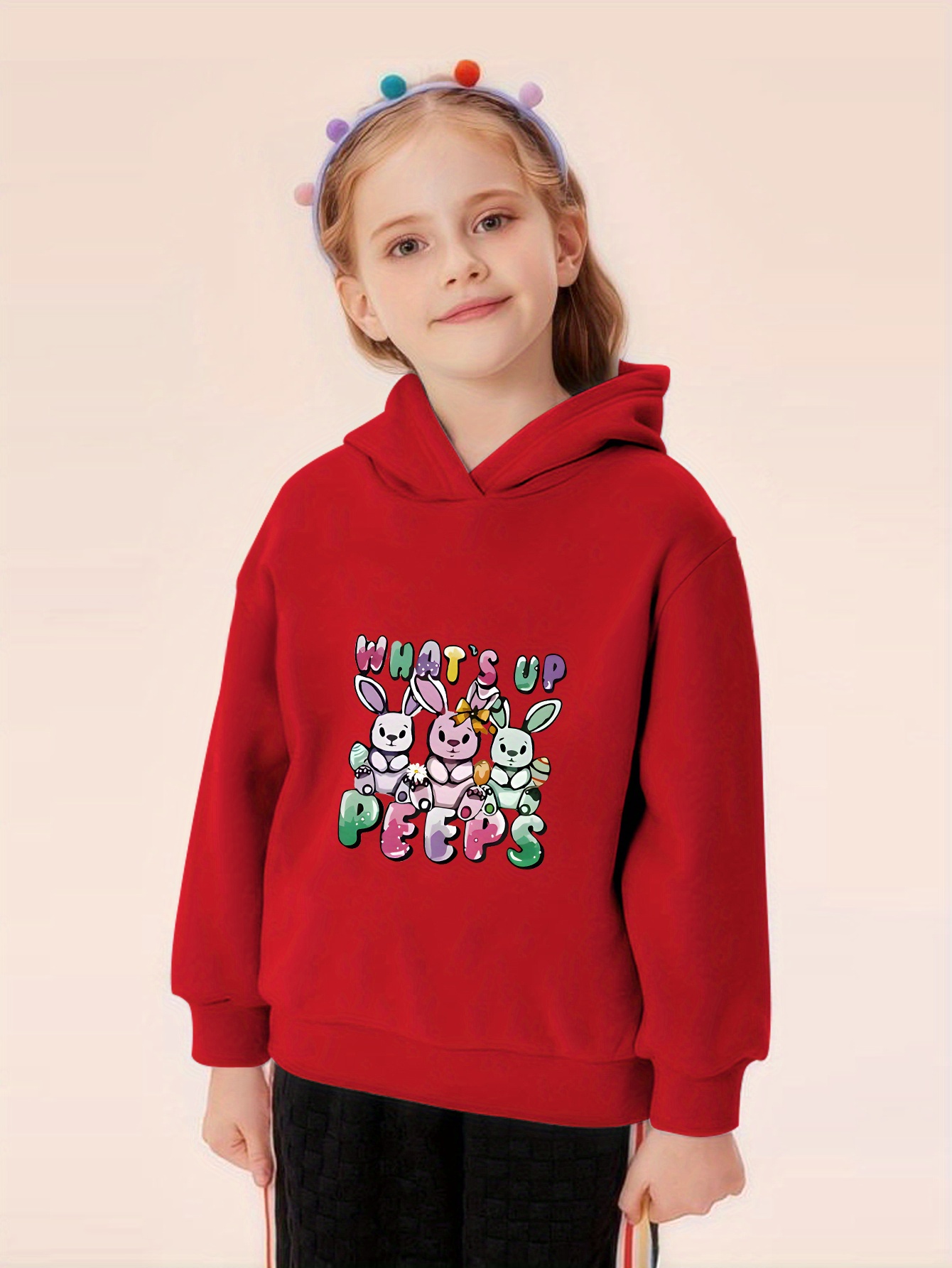 Sudadera Manga Larga Capucha Estampado Sol Rojo Niños - Temu Chile