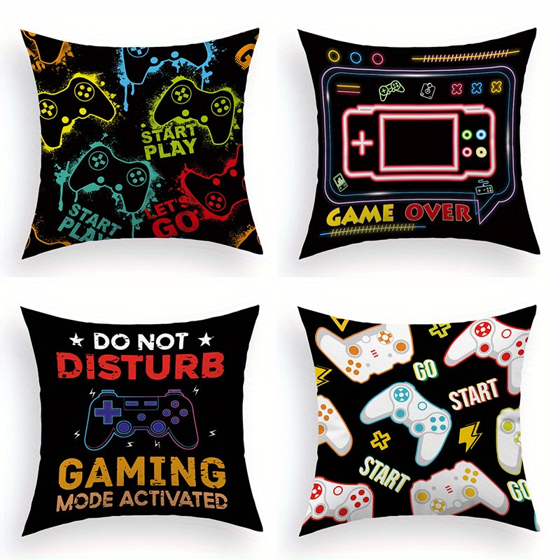 

Game Controller Plush Pillow Cover 15.7" - Vintage Style, Zippered Polyester For Home & Bedroom Decor (pillow Not Included)