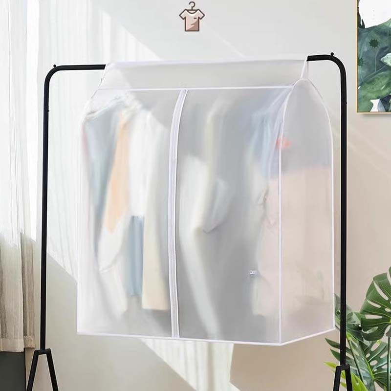 

1pc Clothes Dust Cover Bag With Zipper, Coat Plastic Hanging Storage Bag, Household Space Saving Storage Organization For Bedroom, Bathroom, Office, Closet, Wardrobe, Home, Dorm