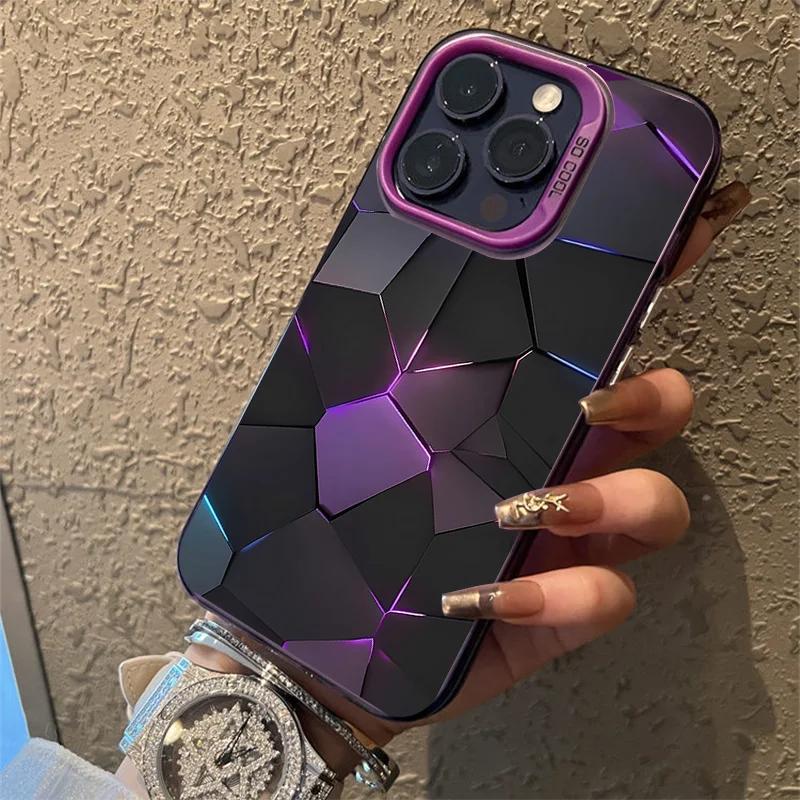 for iphone frosted color silvery anti drop 15 14 13 12 11 pro max plus aurora purple mobile case details 3