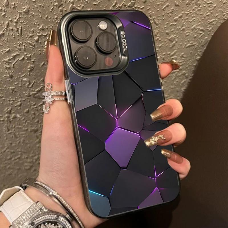 for iphone frosted color silvery anti drop 15 14 13 12 11 pro max plus aurora purple mobile case details 0