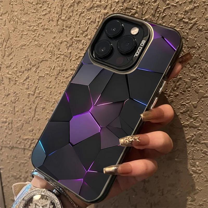 for iphone frosted color silvery anti drop 15 14 13 12 11 pro max plus aurora purple mobile case details 1