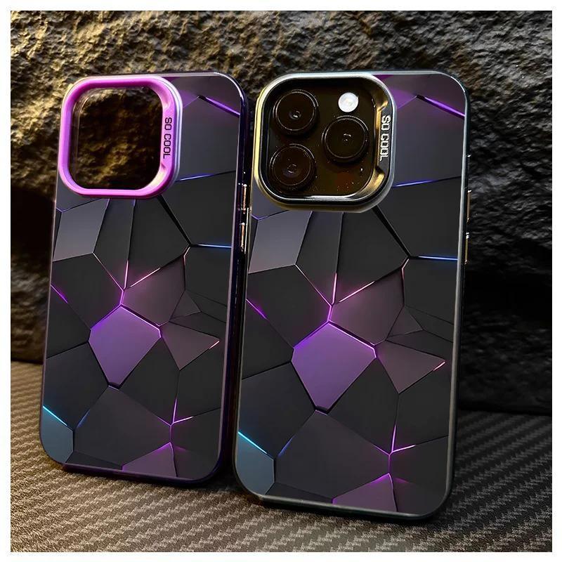 for iphone frosted color silvery anti drop 15 14 13 12 11 pro max plus aurora purple mobile case details 2