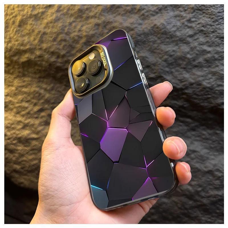 for iphone frosted color silvery anti drop 15 14 13 12 11 pro max plus aurora purple mobile case details 5
