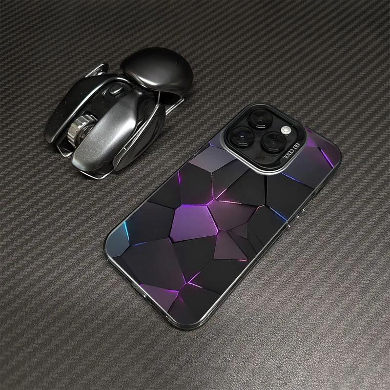 for iphone frosted color silvery anti drop 15 14 13 12 11 pro max plus aurora purple mobile case details 6