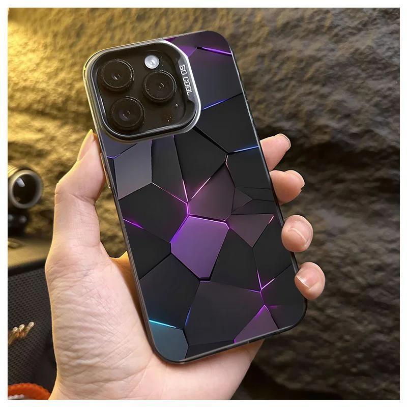 for iphone frosted color silvery anti drop 15 14 13 12 11 pro max plus aurora purple mobile case details 10