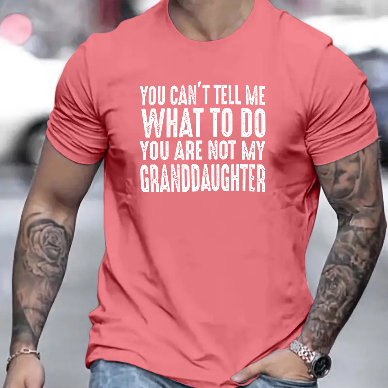 

You Are Not My Granddaughter Print T Shirt, Tees For Men, Casual Short Sleeve T-shirt For Summer