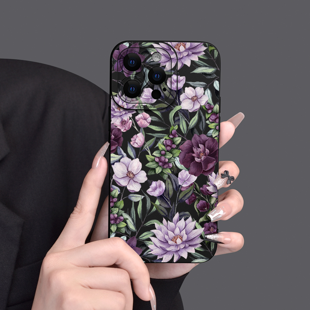 

Flower Pattern Mobile Phone Case Full-body Protection Shockproof Anti-fall Tpu Soft Rubber Case Color: Transparent White Black For Men Women For Iphone 15 14 13 12 11 Xs Xr X 7 8 Mini Plus Pro Max Se