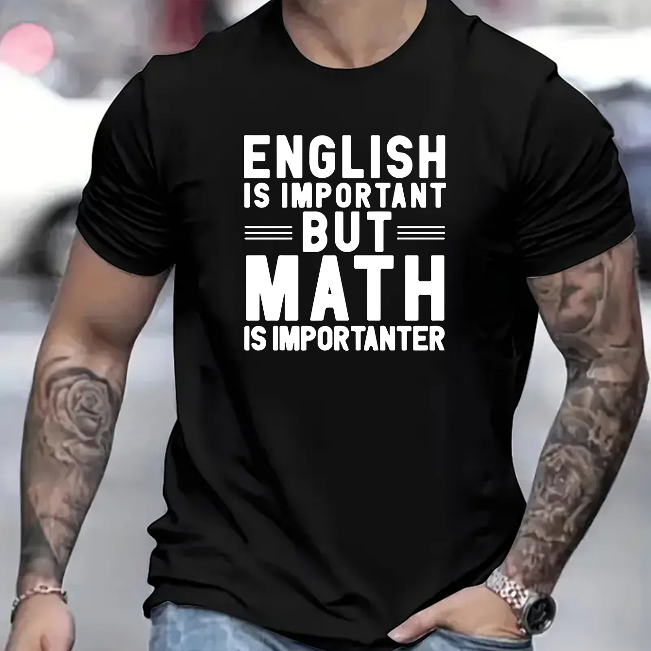 

Math Is Importanter Print T Shirt, Tees For Men, Casual Short Sleeve T-shirt For Summer