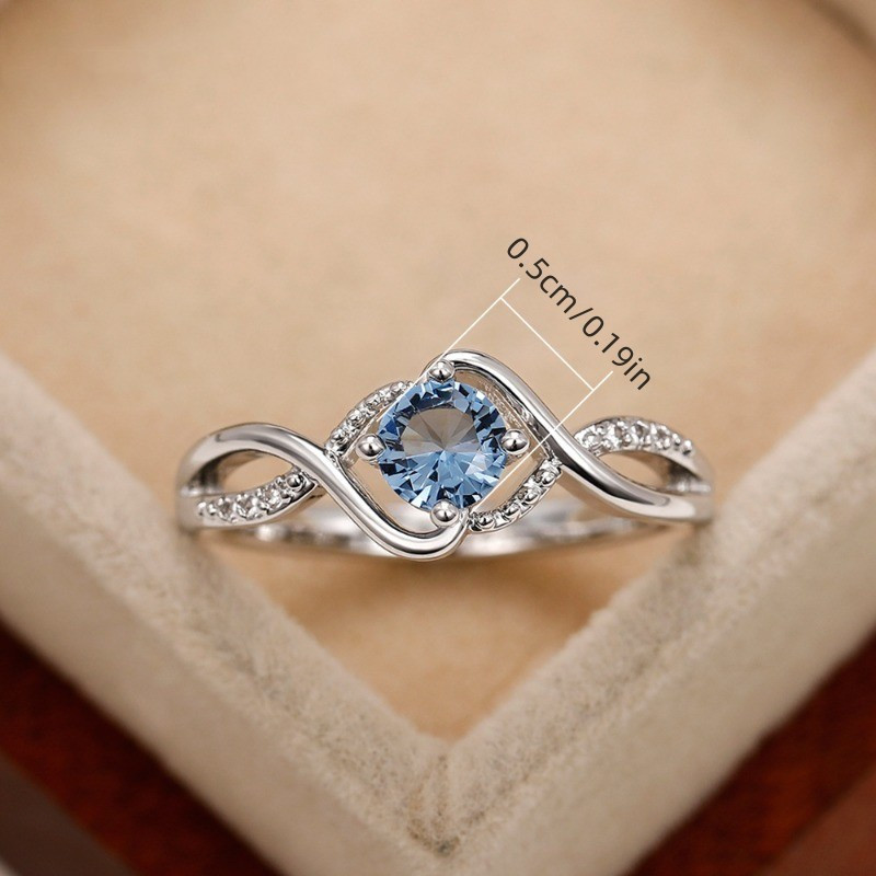 925 Pure Silvery Wavy Women's Ring