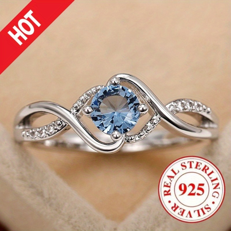 925 Pure Silvery Wavy Women's Ring