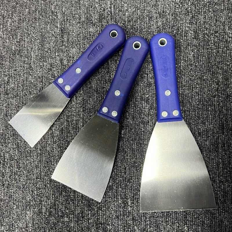 Cuchillo de masilla de acero inoxidable para quitar pegamento espátula  pintura masilla cuchillo de masilla de mango de plástico