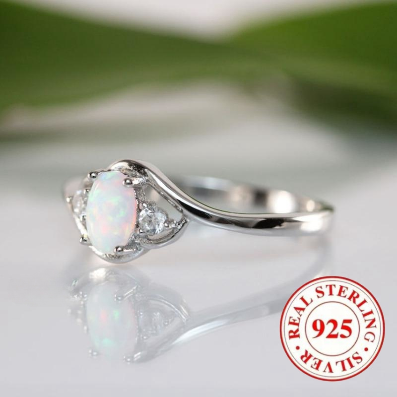 925 Silver Oval Women's Ring for Daily Parties & Engagement