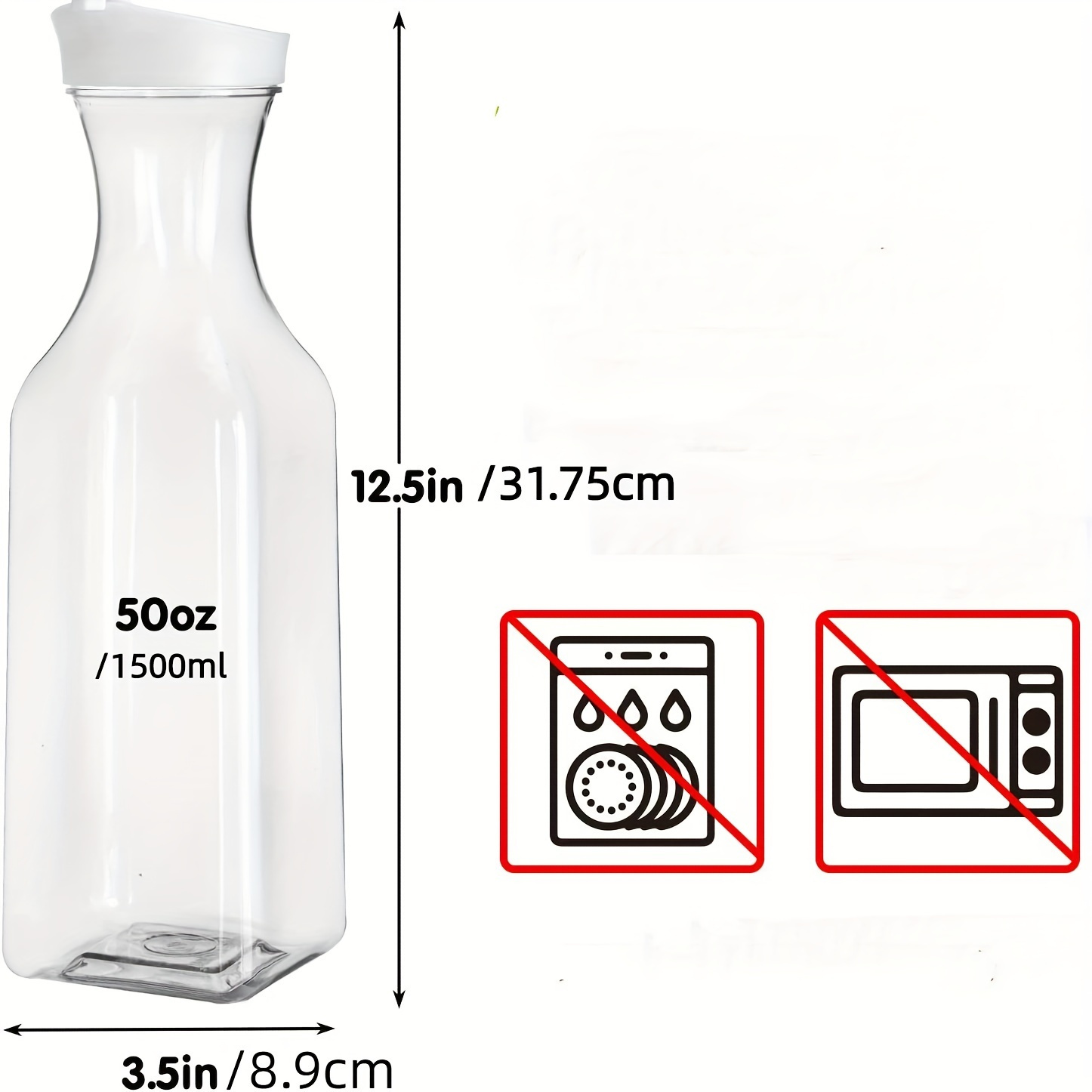 Jarra Plástico Transparente Contener Leche, Jugos, Agua, Líquidos, Cuenta  Tapa Antiderrames, Accesorio Cocina Anti Caída - Deporte Aire Libre - Temu