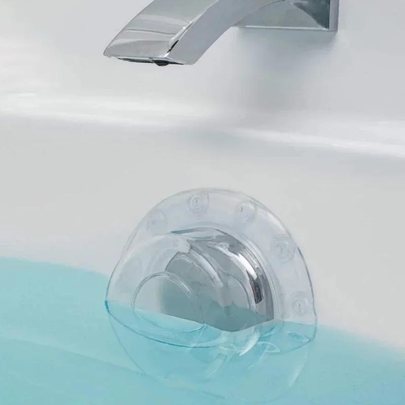 

1pc Bathtub Overflow Drain Cover, Plastic Drain Stopper, Clear Bathtub Plug Stopper Cover, Round Multifunction Water Stopper For Home Bathroom, Home Essentials, Bathroom Accessories